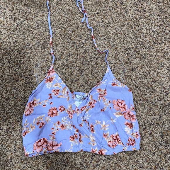 American Eagle Outfitters Tops - American Eagle Purple tied Halter Top